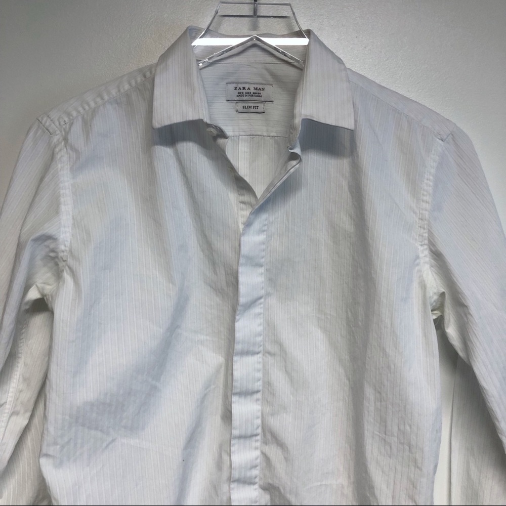 Zara Man Fitted Pinstripe Shirt
